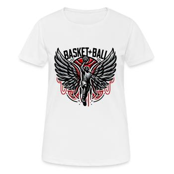 Basketball - Women's Breathable T-Shirt - white - Front - AI Model Female 172 dark (172cm)