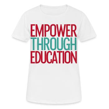 Renforcer par l’éducation - T-shirt respirant Femme - blanc - Devant - AI Model Female 172 dark (172cm)