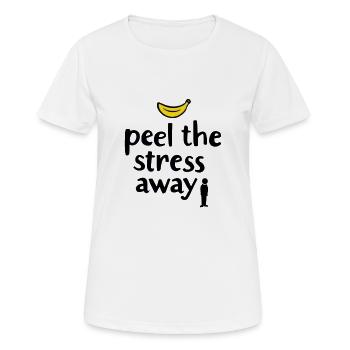 Éliminez le stress - T-shirt respirant Femme - blanc - Devant - AI Model Female 172 dark (172cm)