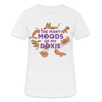 Caprices du teckel – Chaque jour une aventure - T-shirt respirant Femme - blanc - Devant - AI Model Female 172 dark (172cm)