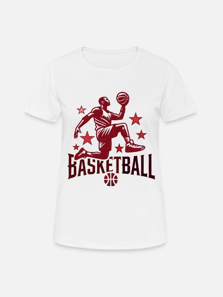 basketball design - Frauen T-Shirt atmungsaktiv - Weiß