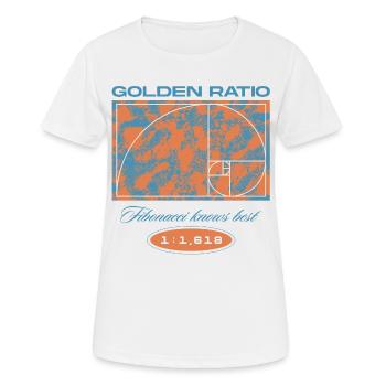 Goldener Schnitt – Fibonacci knows best - Frauen T-Shirt atmungsaktiv - Weiß - Vorne - AI Model Female 172 dark (172cm)