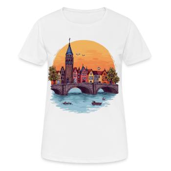 Amsterdam Skyline -  - Frauen T-Shirt atmungsaktiv - Weiß - Vorne - AI Model Female 172 dark (172cm)