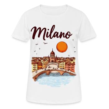 Milan Skyline – la métropole italienne de la mode et du design - T-shirt respirant Femme - blanc - Devant - AI Model Female 172 dark (172cm)