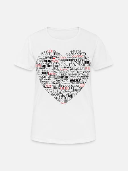Heart Typography Dear Family - Women's Breathable T-Shirt - white