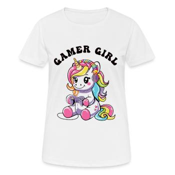 Gamer Girl - Frauen T-Shirt atmungsaktiv - Weiß - Vorne - AI Model Female 172 dark (172cm)