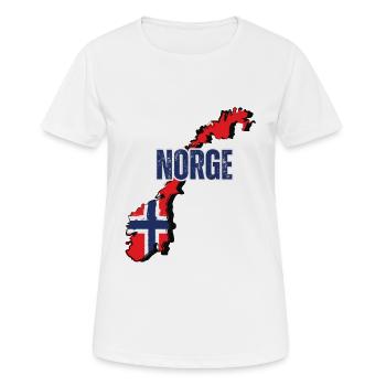 Norwegische Flagge, Norwegischer Stolz - Frauen T-Shirt atmungsaktiv - Weiß - Vorne - AI Model Female 172 dark (172cm)