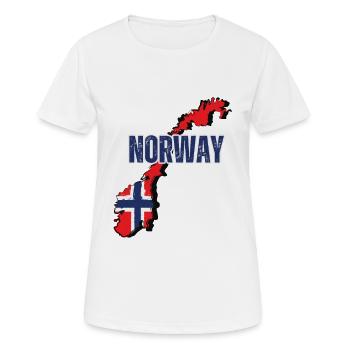 Norwegische Flagge, Norwegischer Stolz - Frauen T-Shirt atmungsaktiv - Weiß - Vorne - AI Model Female 172 dark (172cm)