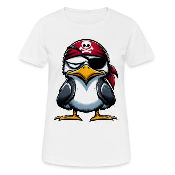 mouette pirate bandeau oeil - T-shirt respirant Femme - blanc - Devant - AI Model Female 172 dark (172cm)
