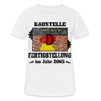 Construction site Germany - Women's Breathable T-Shirt - white - Front - AI Model Female 172 dark (172cm)