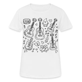 Ukulélé Style BD - T-shirt respirant Femme - blanc - Devant - AI Model Female 172 dark (172cm)