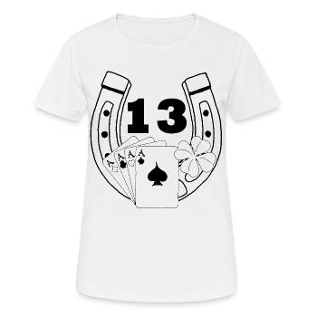 Luck (Schwarz) - Frauen T-Shirt atmungsaktiv - Weiß - Vorne - AI Model Female 172 dark (172cm)