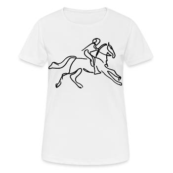 Reiter Skizze - Frauen T-Shirt atmungsaktiv - Weiß - Vorne - AI Model Female 172 dark (172cm)