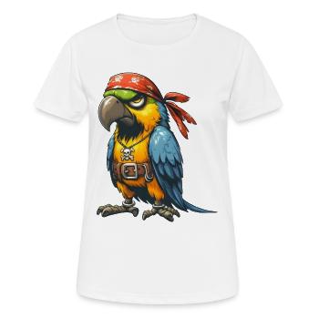 perroquet pirate - T-shirt respirant Femme - blanc - Devant - AI Model Female 172 dark (172cm)