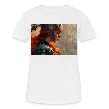 Poster Illustration Kriegerin - Frauen T-Shirt atmungsaktiv - Weiß - Vorne - AI Model Female 172 dark (172cm)