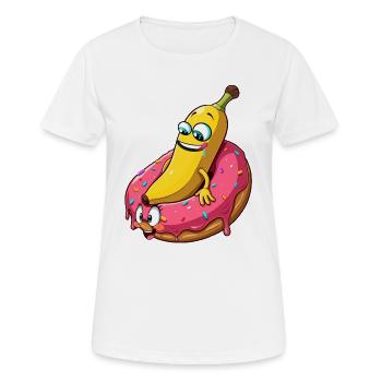 Banane Donut Beziehung Liebe machen Geschenk - Frauen T-Shirt atmungsaktiv - Weiß - Vorne - AI Model Female 172 dark (172cm)