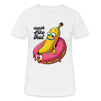Banane Donut Beziehung Liebe machen Geschenk - Frauen T-Shirt atmungsaktiv - Weiß - Vorne - AI Model Female 172 dark (172cm)
