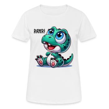 T-Rex Baby Dino Babydino Dinobaby Geschenk - Frauen T-Shirt atmungsaktiv - Weiß - Vorne - AI Model Female 172 dark (172cm)