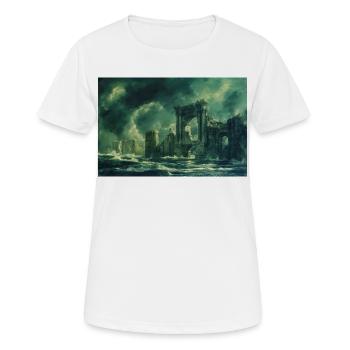 Poster Illustration Paysage en ruine - T-shirt respirant Femme - blanc - Devant - AI Model Female 172 dark (172cm)