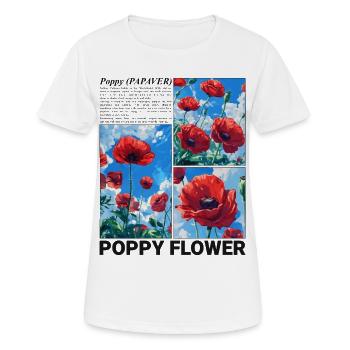Coquelicot Nature Esthétique Botanique Fleur Cadeau - T-shirt respirant Femme - blanc - Devant - AI Model Female 172 dark (172cm)