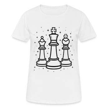 Schachfiguren Zeichnung - Frauen T-Shirt atmungsaktiv - Weiß - Vorne - AI Model Female 172 dark (172cm)