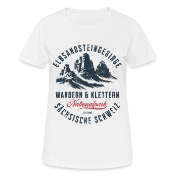 Montagnes de grès de l’Elbe Randonnée et escalade Design - T-shirt respirant Femme - blanc - Devant - AI Model Female 172 dark (172cm)