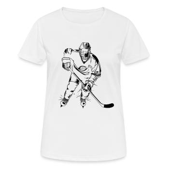 Eishockeyspieler Skizze - Frauen T-Shirt atmungsaktiv - Weiß - Vorne - AI Model Female 172 dark (172cm)