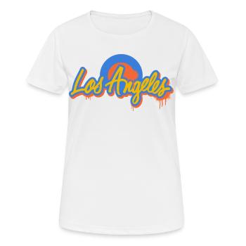 Los Angeles Graffiti – Ambiance urbaine streetstyle - T-shirt respirant Femme - blanc - Devant - AI Model Female 172 dark (172cm)