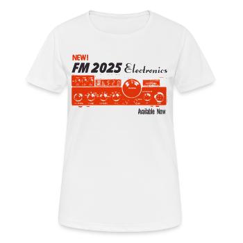 Électronique FM 2025 – Technologie vintage - T-shirt respirant Femme - blanc - Devant - AI Model Female 172 dark (172cm)