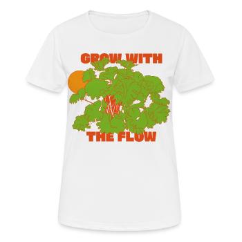 Évoluez avec l’instruction Flow - T-shirt respirant Femme - blanc - Devant - AI Model Female 172 dark (172cm)