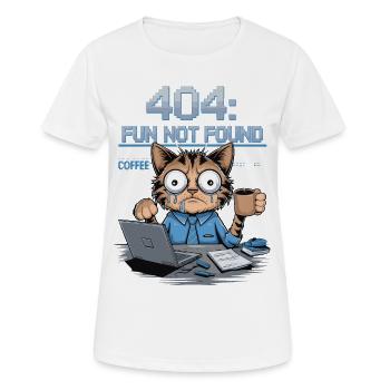 404 Fun Not Found - Funny Cat Coffee Work Meme - Women's Breathable T-Shirt - white - Front - AI Model Female 172 dark (172cm)