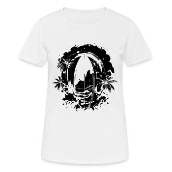 Dessin de planche de surf - T-shirt respirant Femme - blanc - Devant - AI Model Female 172 dark (172cm)