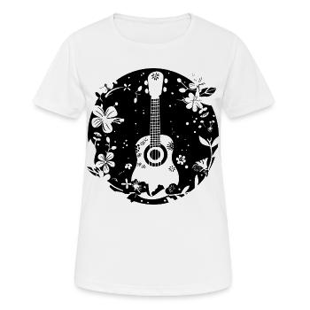Ukulélé Style BD - T-shirt respirant Femme - blanc - Devant - AI Model Female 172 dark (172cm)