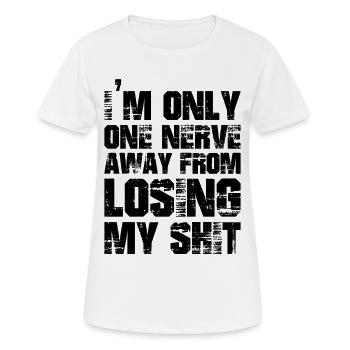 Je ne suis qu’à un de perdre ma merde drôle - T-shirt respirant Femme - blanc - Devant - AI Model Female 172 dark (172cm)
