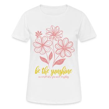 Blumen - Frühling - Soyez le soleil - Spruch - T-shirt respirant Femme - blanc - Devant - AI Model Female 172 dark (172cm)