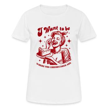 Cheesecake Retro Sehnsucht - Frauen T-Shirt atmungsaktiv - Weiß - Vorne - AI Model Female 172 dark (172cm)