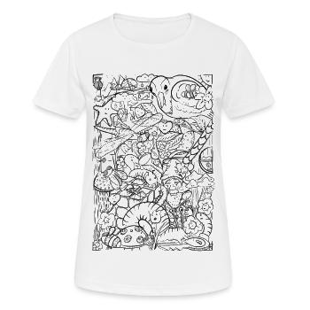 Hidden object garden magic - to color yourself - Women's Breathable T-Shirt - white - Front - AI Model Female 172 dark (172cm)