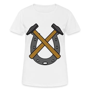 Fer à cheval Cheval de forgeron - T-shirt respirant Femme - blanc - Devant - AI Model Female 172 dark (172cm)