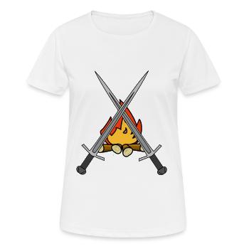 Sword Warrior Campfire Medieval Swords - Women's Breathable T-Shirt - white - Front - AI Model Female 172 dark (172cm)