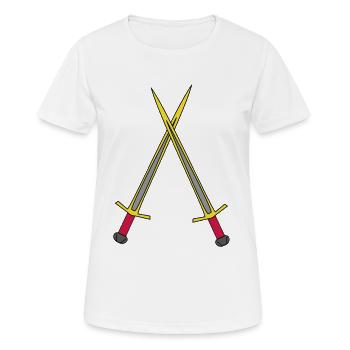 Sword Knight Medieval Warrior Swords - Women's Breathable T-Shirt - white - Front - AI Model Female 172 dark (172cm)