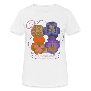 Violet's Poem Flower Humor - Women's Breathable T-Shirt - white - Front - AI Model Female 172 dark (172cm)