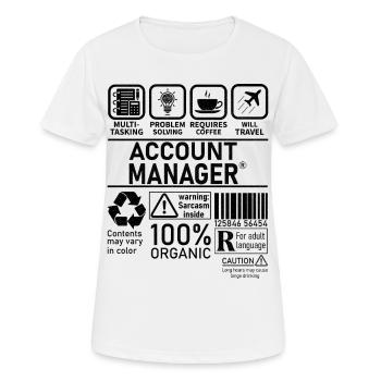 account manager multi tasking problem solving - Frauen T-Shirt atmungsaktiv - Weiß - Vorne - AI Model Female 172 dark (172cm)
