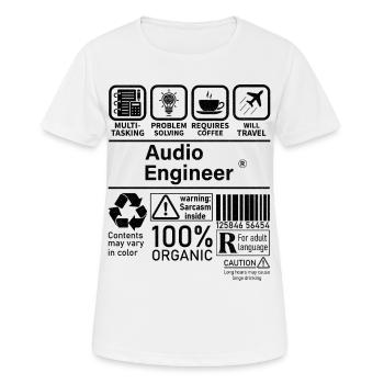 Audio Engineer multi tasking problem solving - Frauen T-Shirt atmungsaktiv - Weiß - Vorne - AI Model Female 172 dark (172cm)
