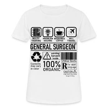 General Surgeon multi tasking problem solving - Frauen T-Shirt atmungsaktiv - Weiß - Vorne - AI Model Female 172 dark (172cm)