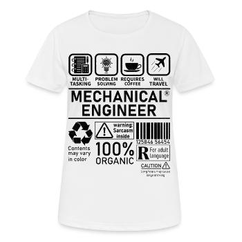 Mechanical Engineer multi tasking problem solving - Frauen T-Shirt atmungsaktiv - Weiß - Vorne - AI Model Female 172 dark (172cm)
