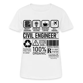 Civil Engineer multi tasking problem solving - Frauen T-Shirt atmungsaktiv - Weiß - Vorne - AI Model Female 172 dark (172cm)