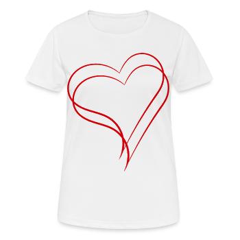 Deux cœurs - T-shirt respirant Femme - blanc - Devant - AI Model Female 172 dark (172cm)