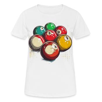 Boules de billard graphiques - T-shirt respirant Femme - blanc - Devant - AI Model Female 172 dark (172cm)