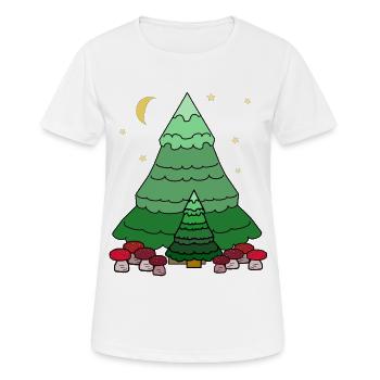 Nuit Forêt étoilée Conifère Sapin - T-shirt respirant Femme - blanc - Devant - AI Model Female 172 dark (172cm)