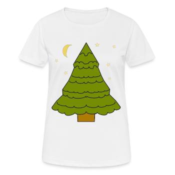 Conifère, Forêt, Arbre, Sapin, Sapin, Nature, Lune - T-shirt respirant Femme - blanc - Devant - AI Model Female 172 dark (172cm)